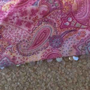 Guess Tops - Pink Paisley Halter Top with Iridescent Sequins Guess Tops - Pink Paisley Halter Top with Iridescent Sequins